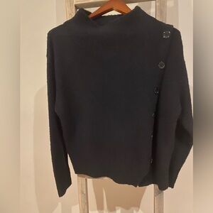 𝅺luisa Cerano black wool button up sweater